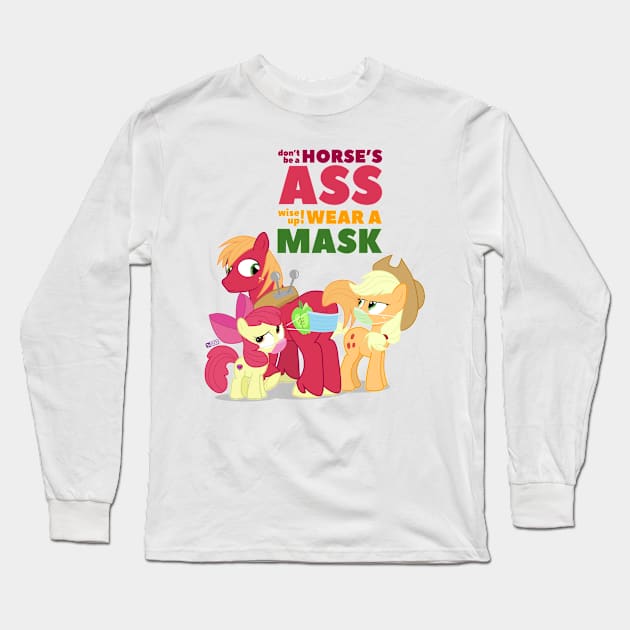 Don't Be A Horse, Wear A Mask Long Sleeve T-Shirt by judacris